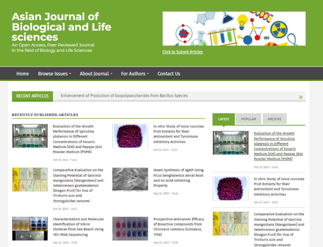 Asian Journal of Biological and Life Sciences