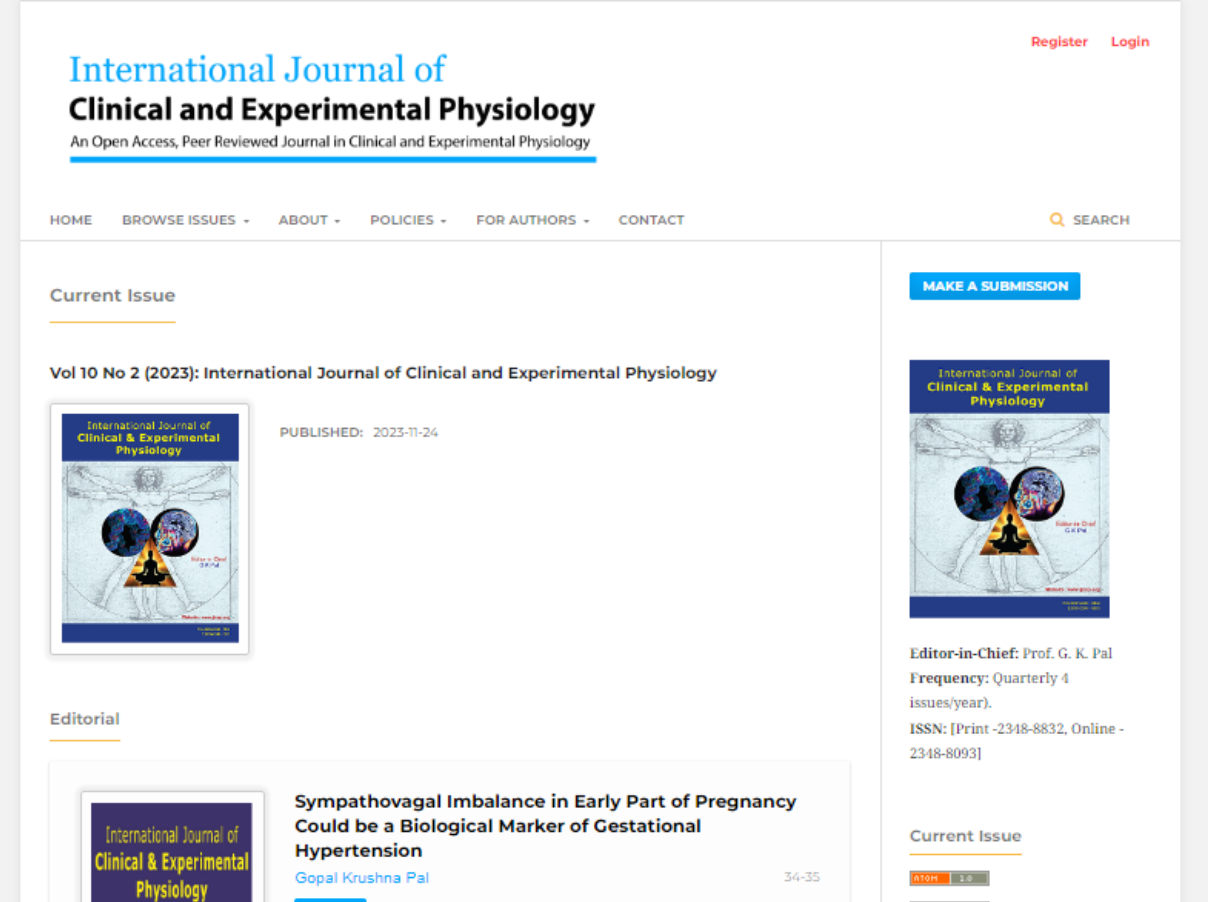 International Journal of Clinical and Experimental Physiology