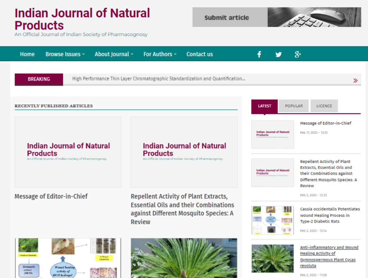 Indian Journal of Natural Products