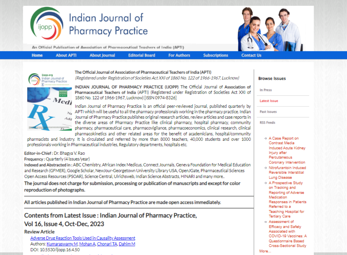 Indian Journal of Pharmacy Practice