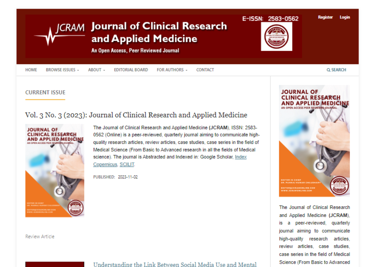 Journal of Clinical Research and Applied Medicine