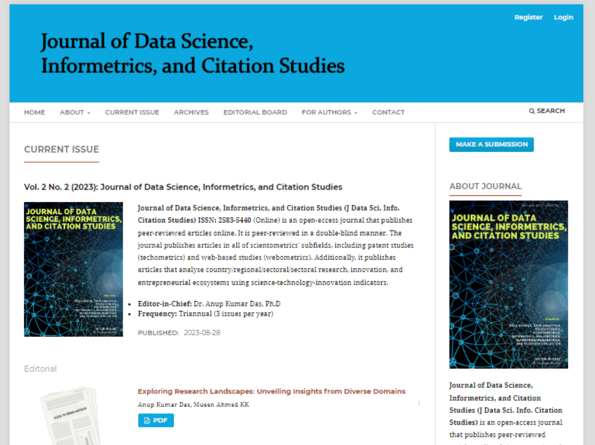Journal of Data Science, Informetrics, and Citation Studies